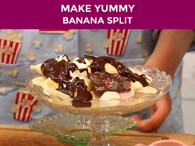how to make banana split using left over ganache